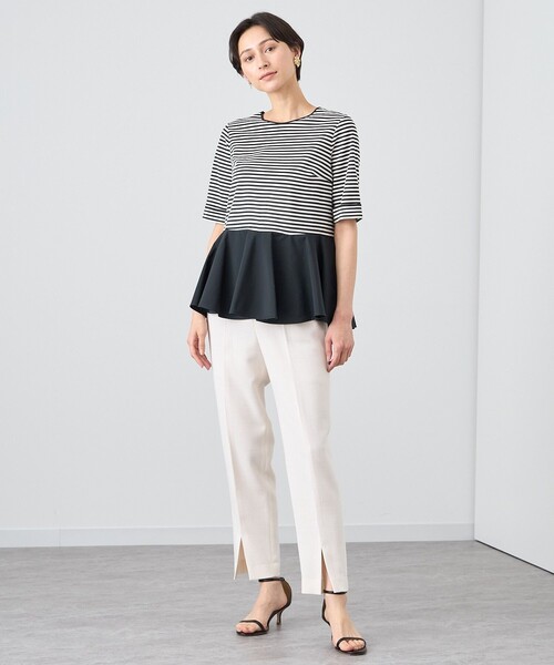 【訳あり】未使用品　タグ付き　ANAYI　半袖カットソー　サイズ38　ブラック 訳あり】未使用品 タグ付き ANAYI 半袖カットソー サイズ38