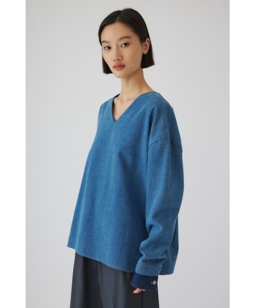 RIM.ARK ブラウス シャツ Denim box PO デニムボックスプルオーバー
