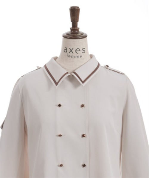 axes femme ブラウス シャツ Wボタンミリタリー配色ブラウス