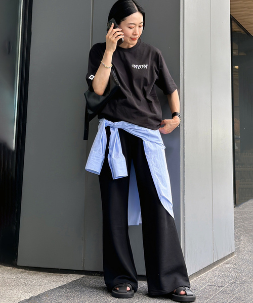 AP STUDIO ストレートスウェットパンツ 38 AP STUDIO 「AP STUDIO」 スウェットパンツ 38 ブラック