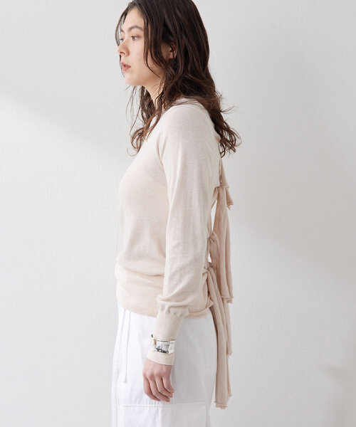 【2025SS】【美品】Whim Gazetteバックリボンニットプルオーバー 2025SS】【美品】Whim Gazetteバックリボンニットプルオーバー