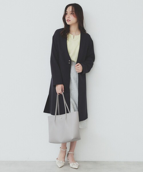 index（インデックス） ブラウス シャツ 2WAYキーネックタックブラウス