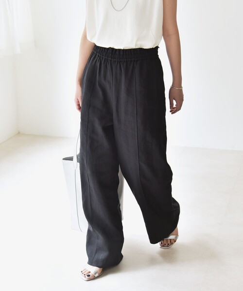 quaranciel ワイドパンツ パンツ quaranciel:「洗濯機可能」ラミー