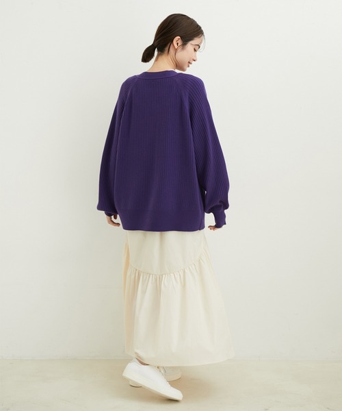 「LE CERCLE par rope'」 ニットカーディガン M レンガ レディース_画像4