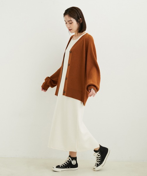 「LE CERCLE par rope'」 ニットカーディガン M レンガ レディース_画像8