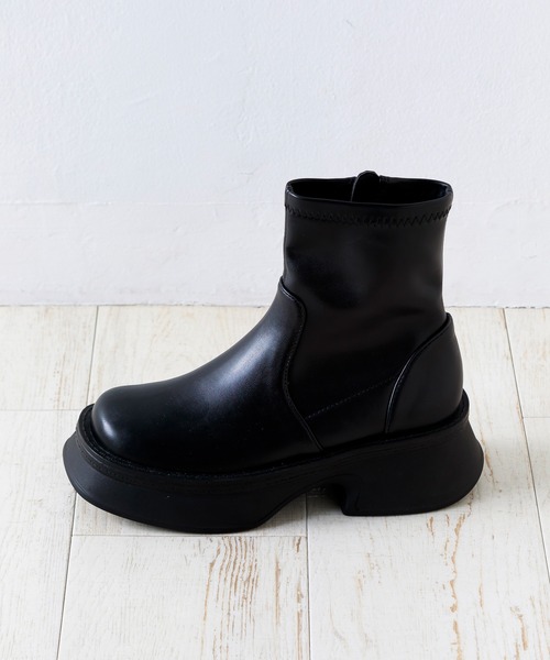 「attagirl」 ショートブーツ LL ブラック レディース_画像2
