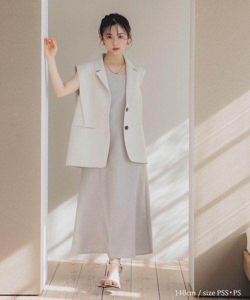 ベスト　ジレ allureville ベスト ジレ 「セットアップ対応可能」麻調カルゼ