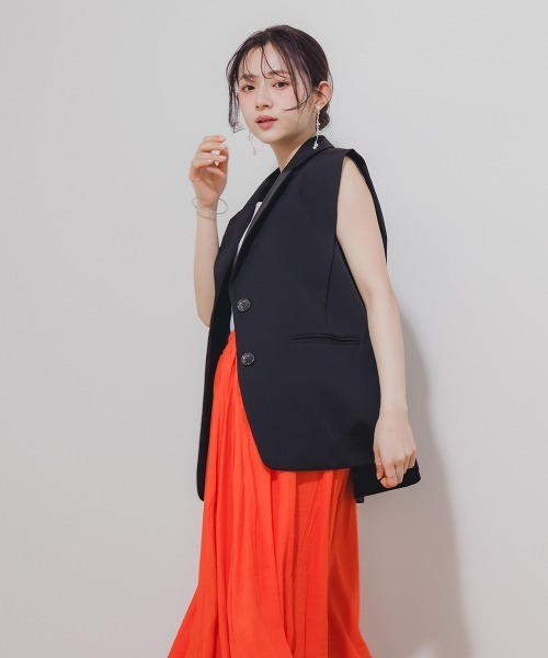 最終お値下げ　♯Newans ロングコクーンベスト・ジレ 最終お値下げ ♯Newans ロングコクーンベスト・ジレ