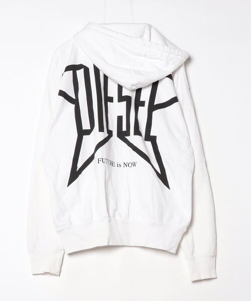 DIESEL◆ジップパーカー/XXS/コットン/ホワイト/00E8M200023 DIESEL（ディーゼル）の「レディース スウェット パーカー