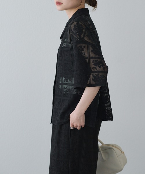 ピュアルセシン　クロシェット風レースブラウス pual ce cin ブラウス シャツ クロシェット風レースブラウス