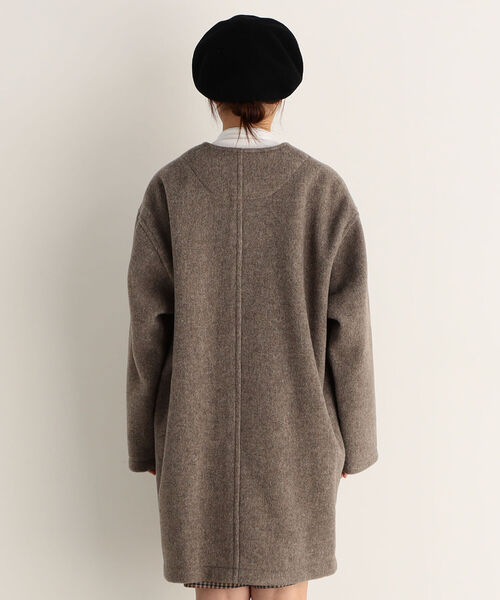 Danton（ダントン） ノーカラーコート 38 ベージュ レディース