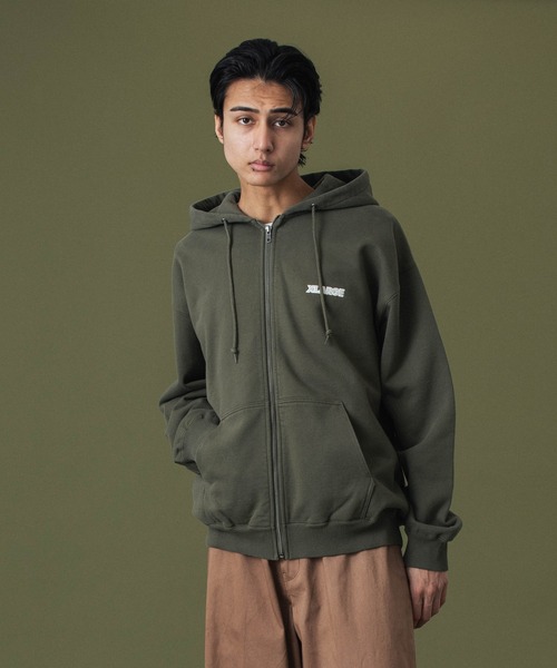 XLARGEダークグレー フルジップパーカー XLARGE パーカー SLANTED OG ZIP HOODED SWEATSHIRT メンズ