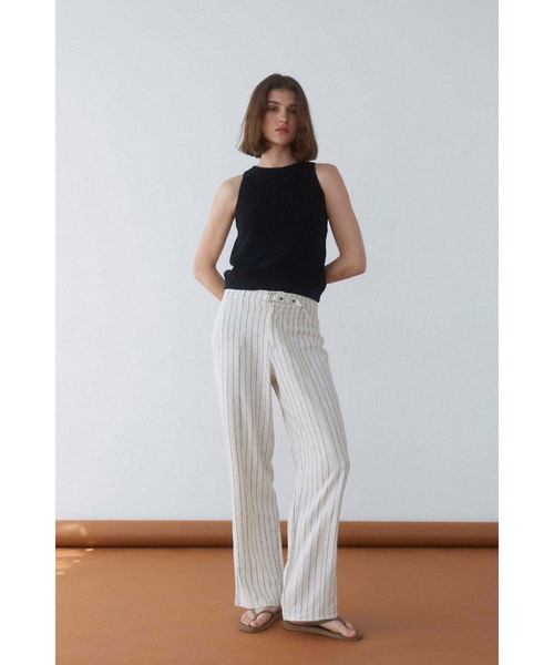ALEXIA STAM（アリシアスタン） パンツ Stripe Belted Pants