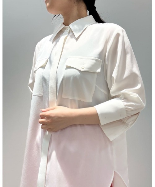 ADORE プリペラストレッチブラウス コットンリネン M相当　極美品 ADORE（アドーア） ブラウス シャツ ストレッチデシンブラウス