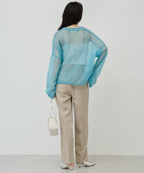ニット セーター モヘヤリングシアーニット レディース GALLARDAGALANTE ニット セーター モヘアリングシアーニット