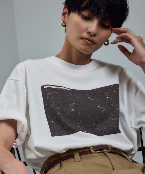 【ホワイト系（11）】【Jim Goldberg for SALON】フォトプリントTEE SALON adam et rope'（サロン アダム エ ロペ） tシャツ 「Jim