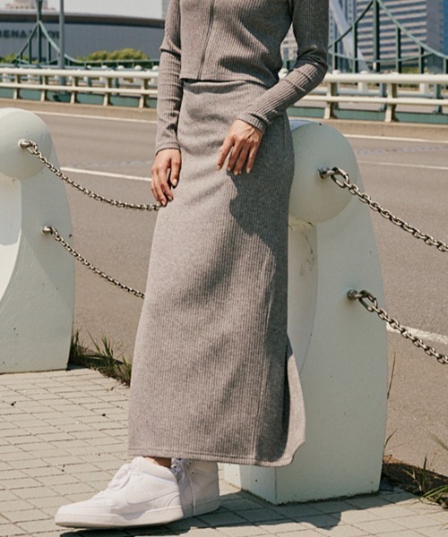 RVCA（ルーカ） ロング スカート MAXI PENCIL SKIRT リブニット