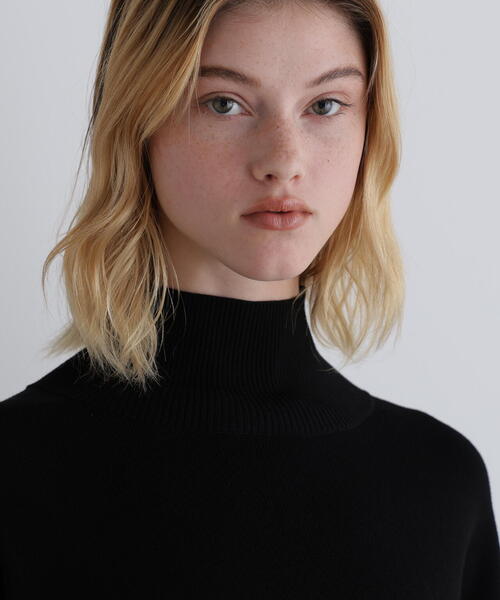 LE PHIL レタードニット タートルネックニット プルオーバー ブラック LE PHIL(ル フィル)｜《LE PHIL SPORTS》レタードニット/ブラック の