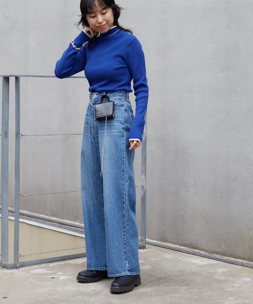 「COLONY 2139」 加工デニムパンツ LARGE ダークブルー レディース