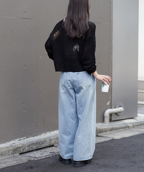 「COLONY 2139」 加工デニムパンツ LARGE ダークブルー レディース