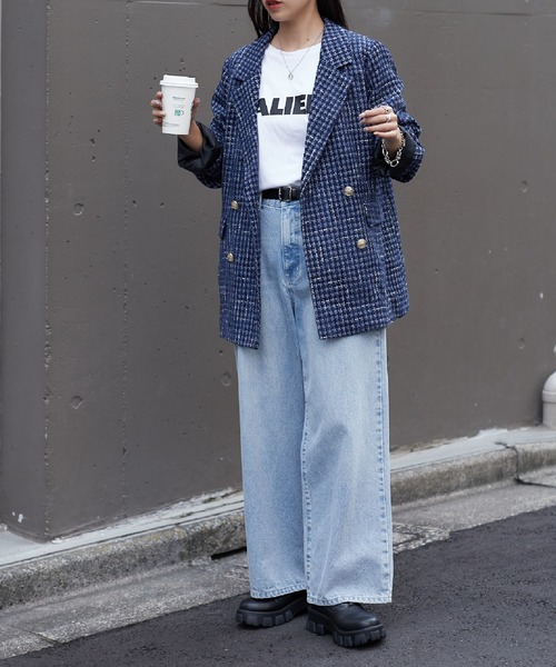 「COLONY 2139」 加工デニムパンツ LARGE ダークブルー レディース