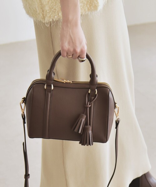 quaranciel ボストンバッグ quaranciel: 2way タッセル チャーム ミニ