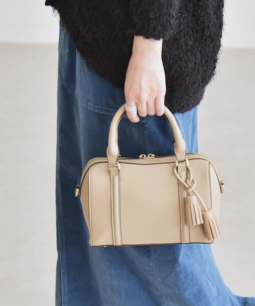 quaranciel ボストンバッグ quaranciel: 2way タッセル チャーム ミニ