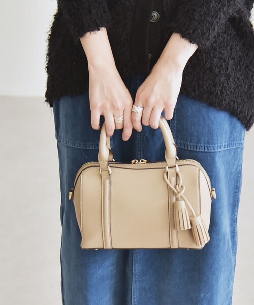 quaranciel ボストンバッグ quaranciel: 2way タッセル チャーム ミニ