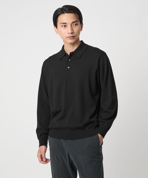 【美品】3/90 ガス コットン ハイゲージ ポロシャツ H BEAUTY&YOUTH】3/90 ガスコットン ハイゲージ ポロシャツ