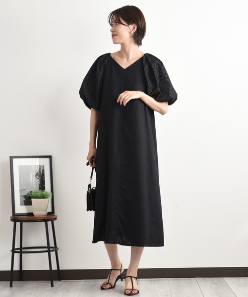 「INTERPLANET」 半袖ワンピース FREE ブルー レディース_画像3