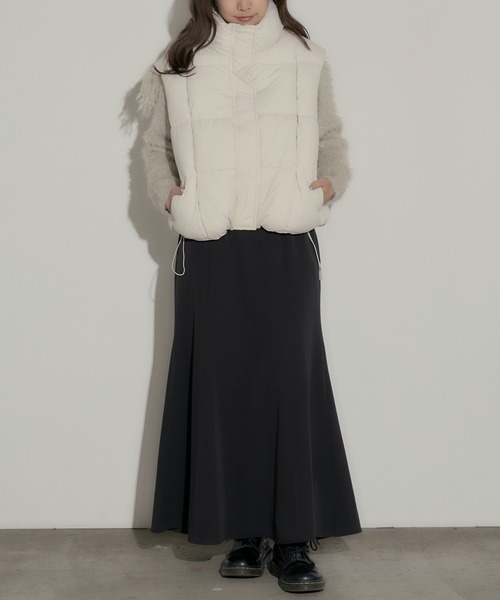 H.TOKYO ダウンベスト ベスト スクエア型キルティング ハイネック短丈