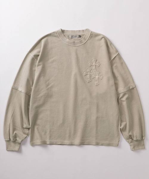 tシャツ 「84」クロス／ワッペン アップリケ刺繍 ピグメント加工