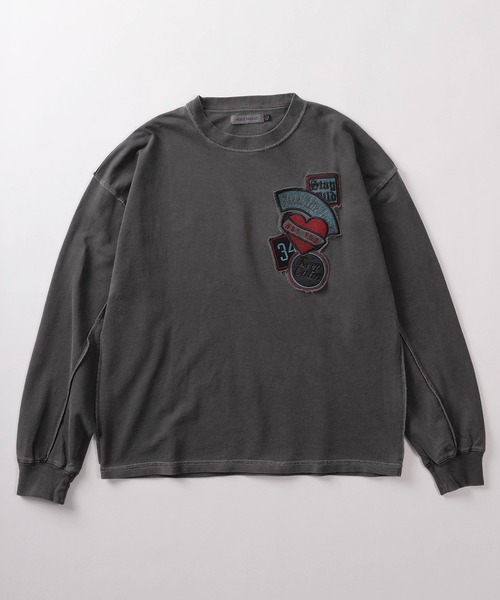 tシャツ 「84」クロス／ワッペン アップリケ刺繍 ピグメント加工