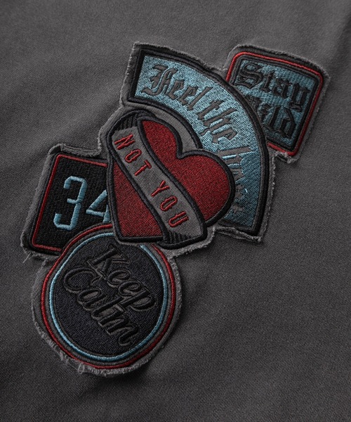 tシャツ 「84」クロス／ワッペン アップリケ刺繍 ピグメント加工