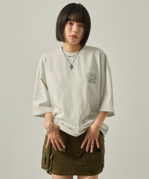 「Snap club」 半袖Tシャツ M グレー レディース_画像2