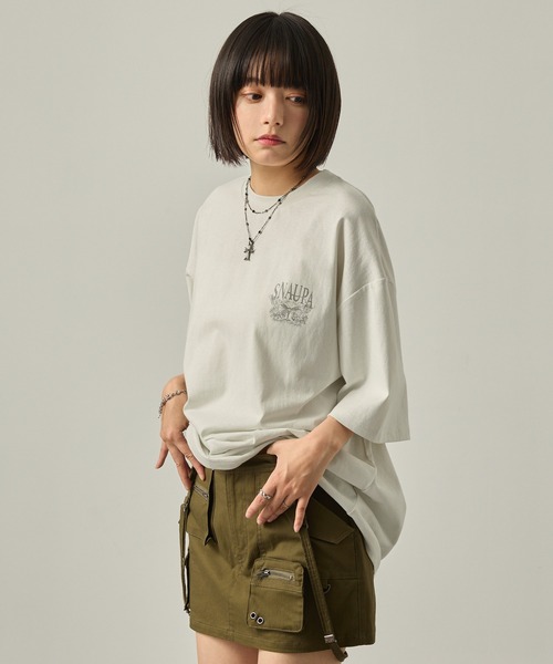 「Snap club」 半袖Tシャツ M グレー レディース_画像3