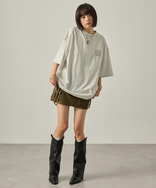 「Snap club」 半袖Tシャツ M グレー レディース_画像8