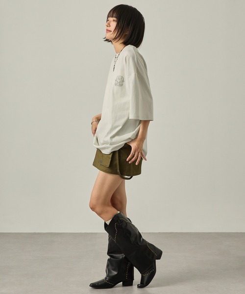 「Snap club」 半袖Tシャツ M グレー レディース_画像9