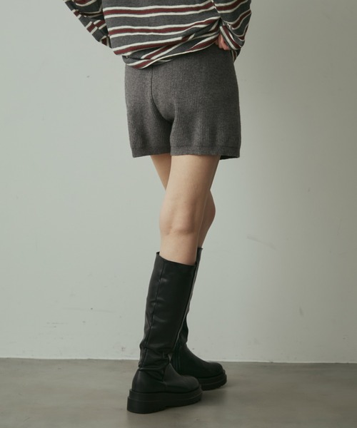full/fill. パンツ rib knit short pants / リブニットショートパンツ