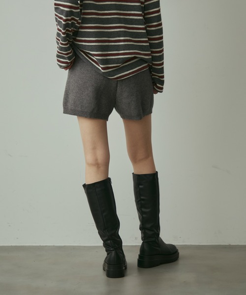 full/fill. パンツ rib knit short pants / リブニットショートパンツ