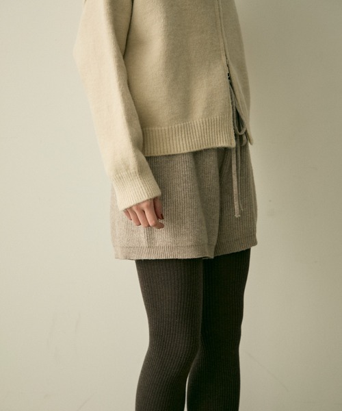 full/fill. パンツ rib knit short pants / リブニットショートパンツ
