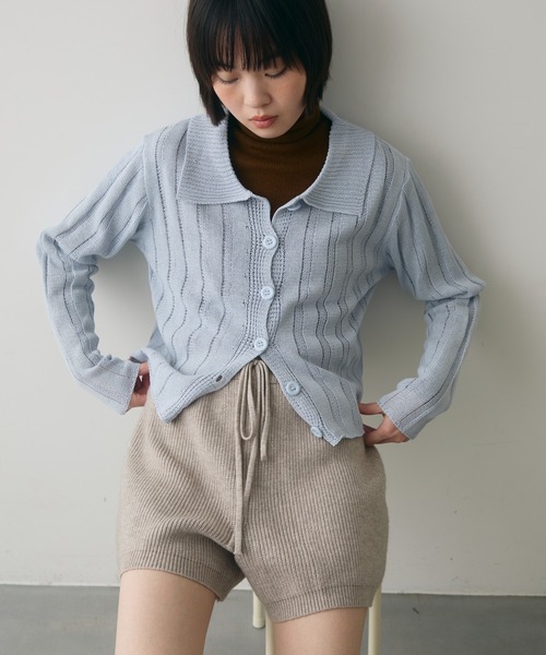 full/fill. パンツ rib knit short pants / リブニットショートパンツ