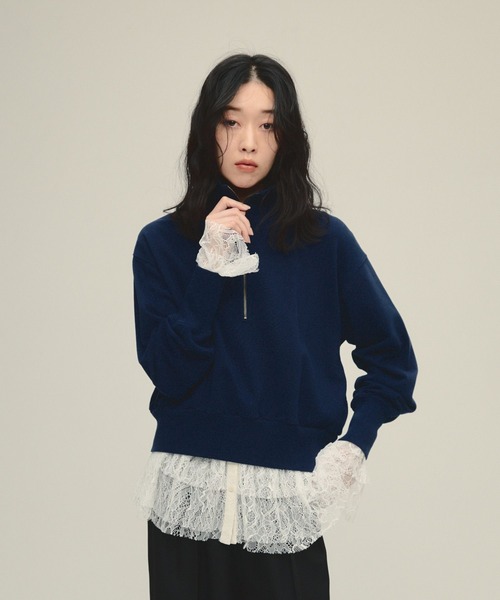 トレーナー スウェット 「eL」Half Zip Sweat Pullover/581448