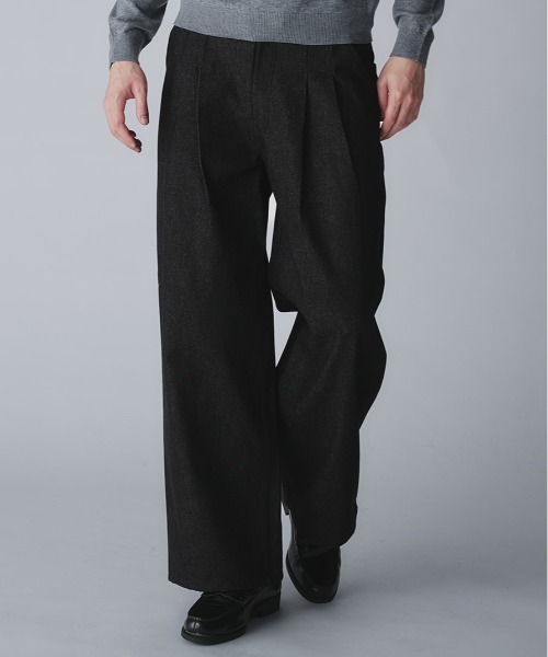 Regen Glanz ジーンズ 2tuck wide straight denim pants/ツータック