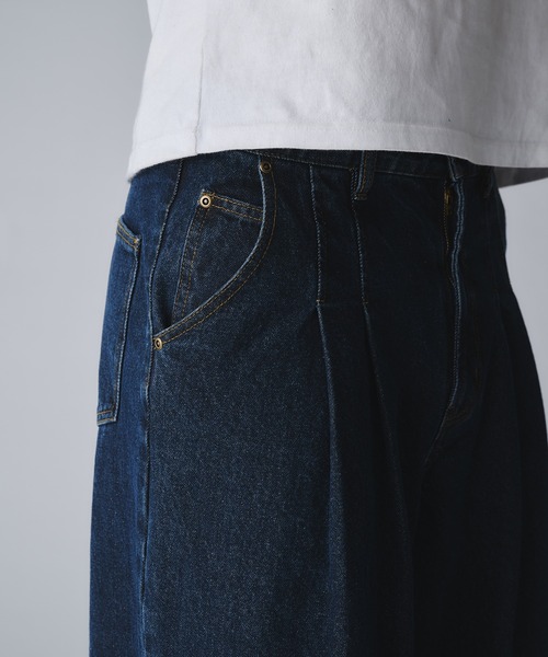 Regen Glanz ジーンズ 2tuck wide straight denim pants/ツータック