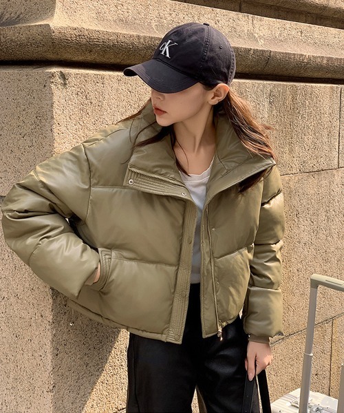 PAISON&DRUG ショート丈 ダウンジャケット Ressaca（レサーカ） ダウンコート ダウンジャケット フェイクレザー