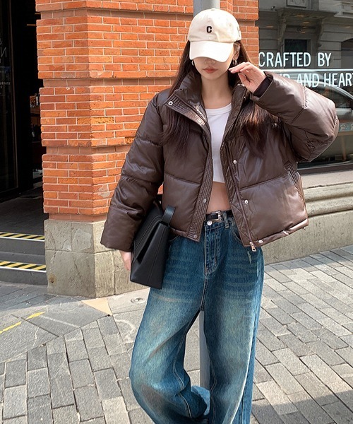 Ressaca（レサーカ） ダウンコート ダウンジャケット フェイクレザー