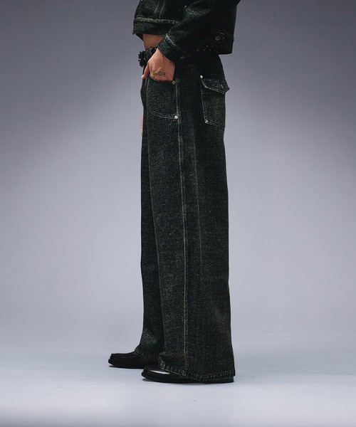 ANDER HUNK ジーンズ Overdyed Flocky Denim Pants / オーバーダイ