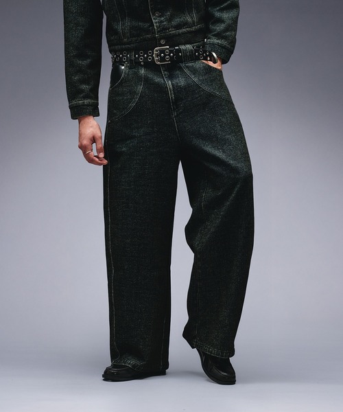 ANDER HUNK ジーンズ Overdyed Flocky Denim Pants / オーバーダイ