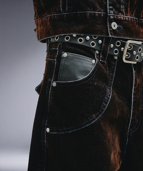 ANDER HUNK ジーンズ Overdyed Flocky Denim Pants / オーバーダイ